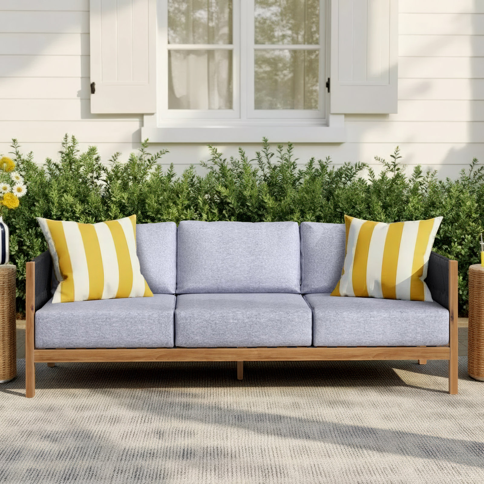 81" Eucalyptus Patio Sofa