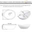 Lavabo vasque ovale en céramique blanc 16 pouces 16,2 "x 13" au-dessus du comptoir pour petite salle de bain