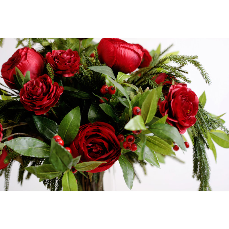 Arrangement floral mixte en vase