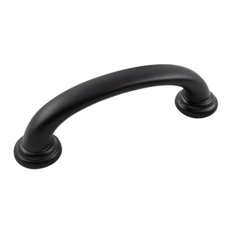 Poignées d'armoire de cuisine Zephyr, poignées de tiroir à noyau solide pour portes, 3 po, Noir mat