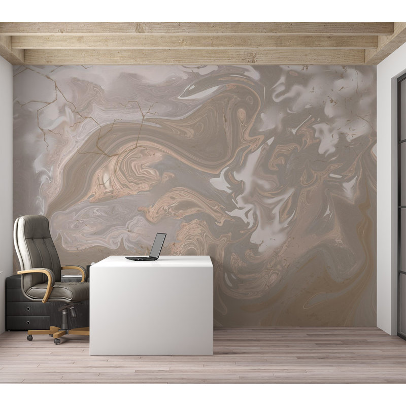 Papier peint Surface Texture - mélange de peinture beige et blanc, L 27 po x l 39 po
