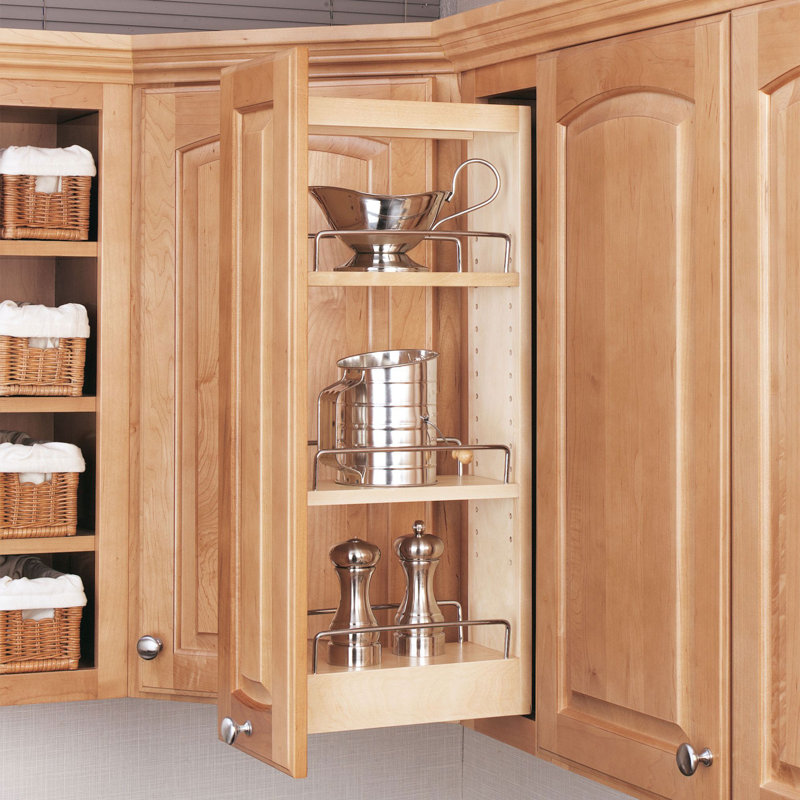 Rev-A-Shelf Pullout Wall Kitchen Cabinet Organizer Storage Rack, 26.25" H x 5" W x 10.75" D