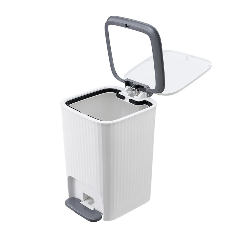 Plastic Step On Waste Bin, 33.5cm H x 23cm W x 22cm D