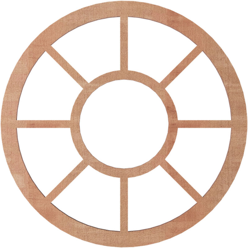 Médaillon de plafond en bois d'aulne 34 po x P 12 po x P 3/8 po x P 1/4 po, Cerisier, H 16 po x l 16 po x P 0,38 po