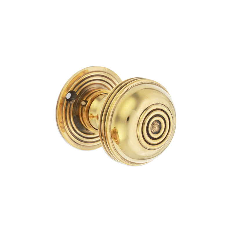 Bloxwich Interior Mortise Door Knob, Aged Brass