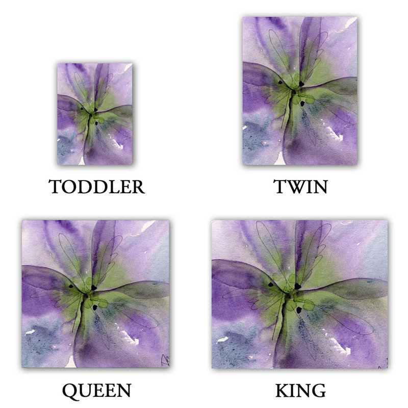 Ensemble de housse de couette pansy i, 1 housse + 2 taies très grand lit