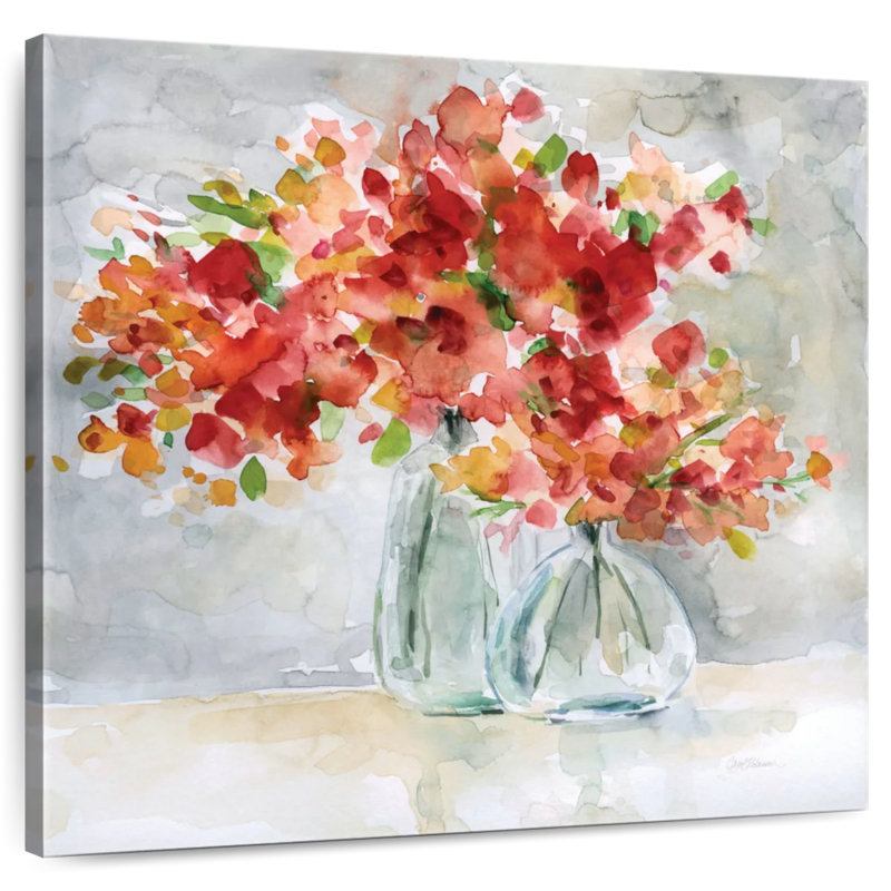 Arrangement rouge, H 24 po x l 24 po