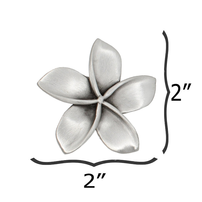 Poignée Plumeria, Nickel brossé, L 2 po x l 2 po, 1