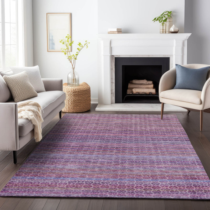 Machine Washable Indoor/Outdoor Oden ACN2155 Striped Rug, Rectangle 5 pi x 7 pi 6 po