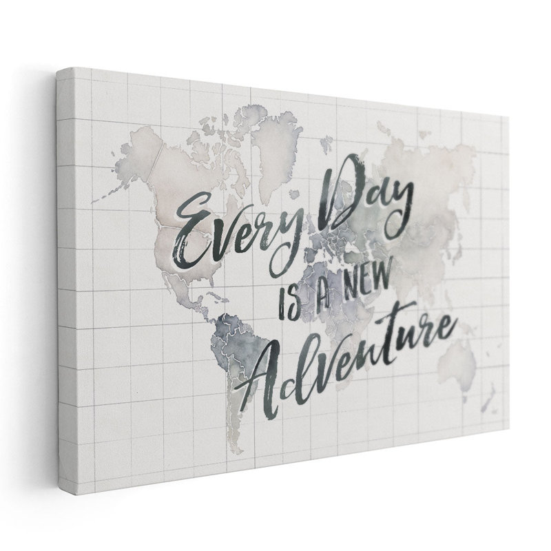 «Watercolor Wanderlust World Adventure», reproduction d'art sur toile, H 24 po x l 36 po