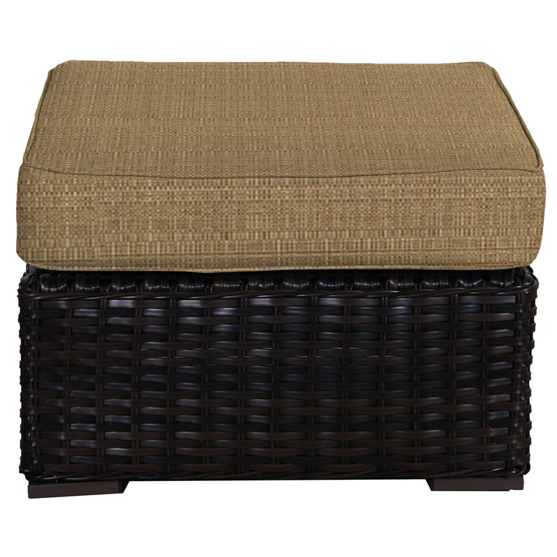 Repose-pieds d'extérieur avec coussin Sireci, Mandarine