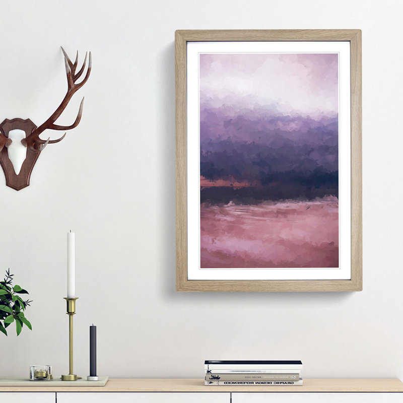 Moody Waters - Picture Frame Graphic Art Print, 87cm H x 62cm W x 2cm D, Oak Framed