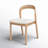 Sunfield Oak Wood w/ Cream Fabric Open Back Dining Chair