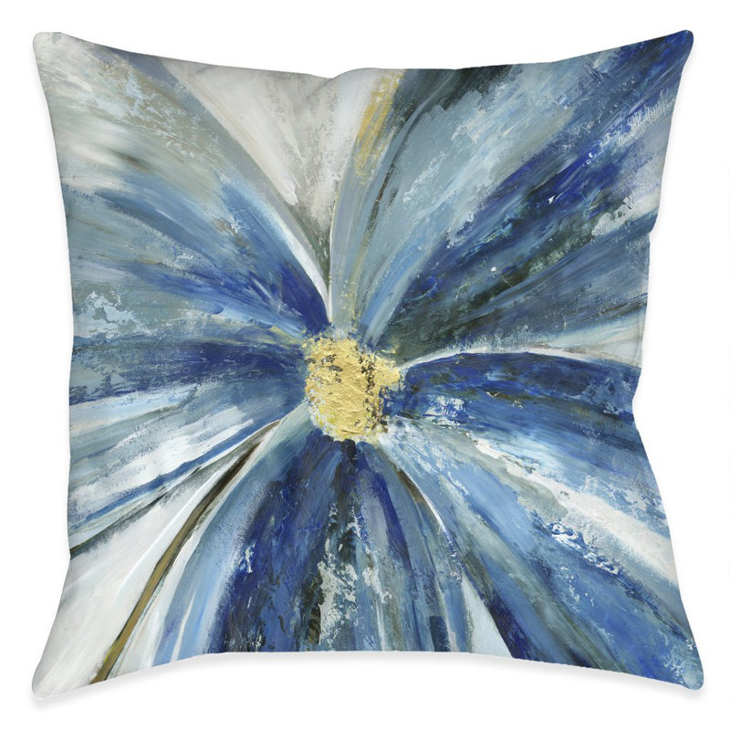 Blue Daisy Throw Pillow