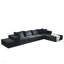 Ensemble de canapé modulaire en L modulaire avec 6 coussins de rangement modulaires en chenille Modern-1876166136