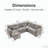 97" L-Shaped Corner Sectional Sofa Couch with Storage Ottoman-1602919220