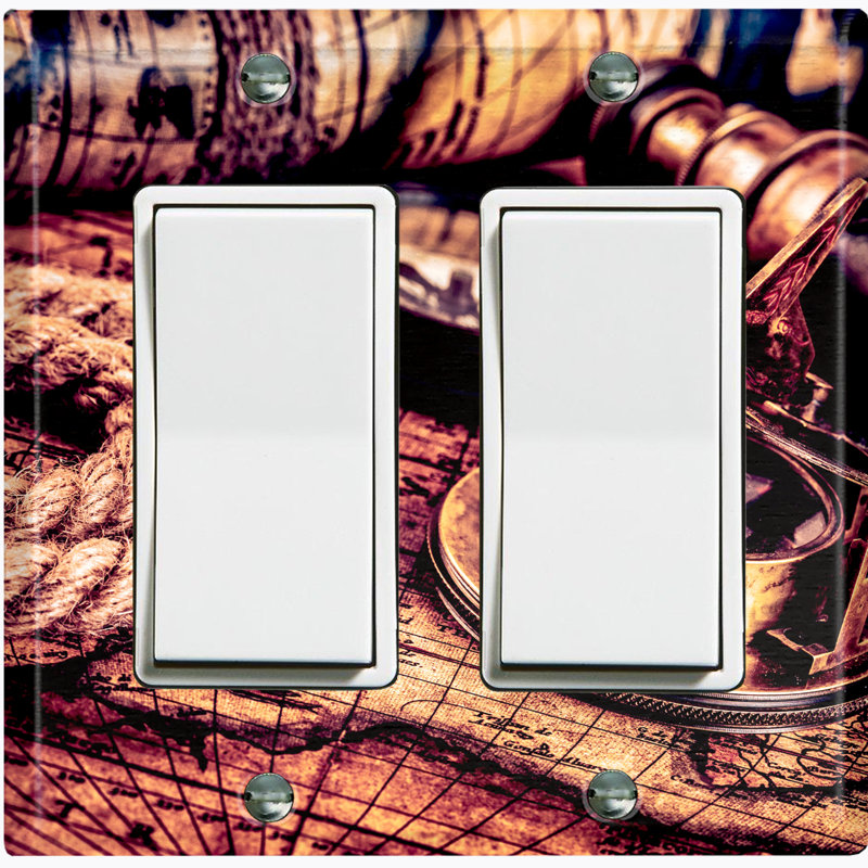 Patterned 2 - Gang Toggle Light Switch Standard Wall Plate