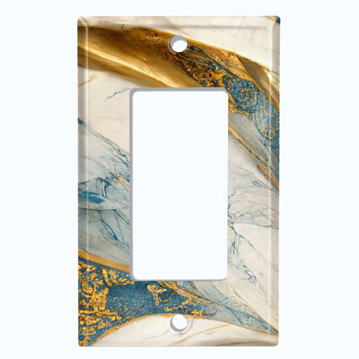 Plaque murale d'interrupteur à bascule en marbre à 1 tour Marble Swirl
