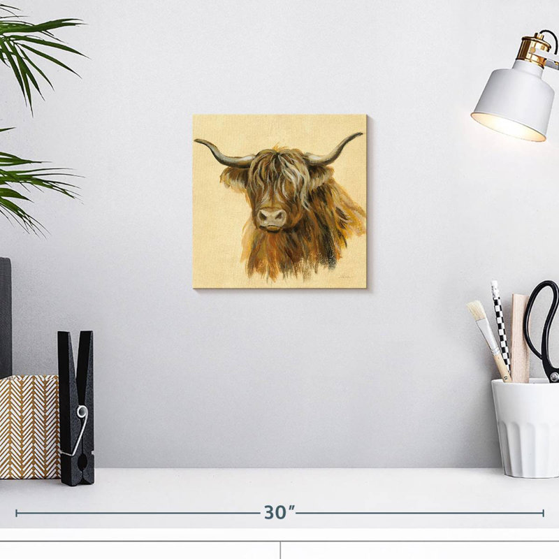 Crowle Highland Animal Cow, H 10 po x l 10 po