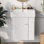 Meuble-lavabo flottant moderne de 21,6 po avec lavabo en céramique - parfait pour les petites salles de bain, rangement à droite