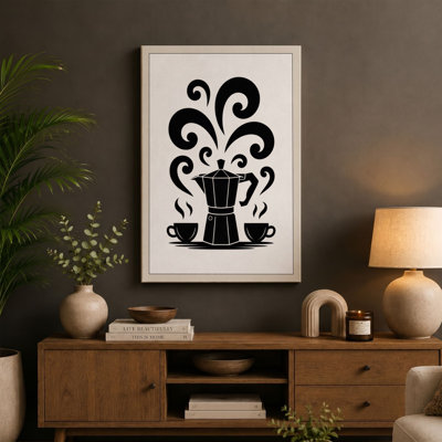 Moka Pot Celebration Modern 1 Piece Wrapped Canvas Wall Art