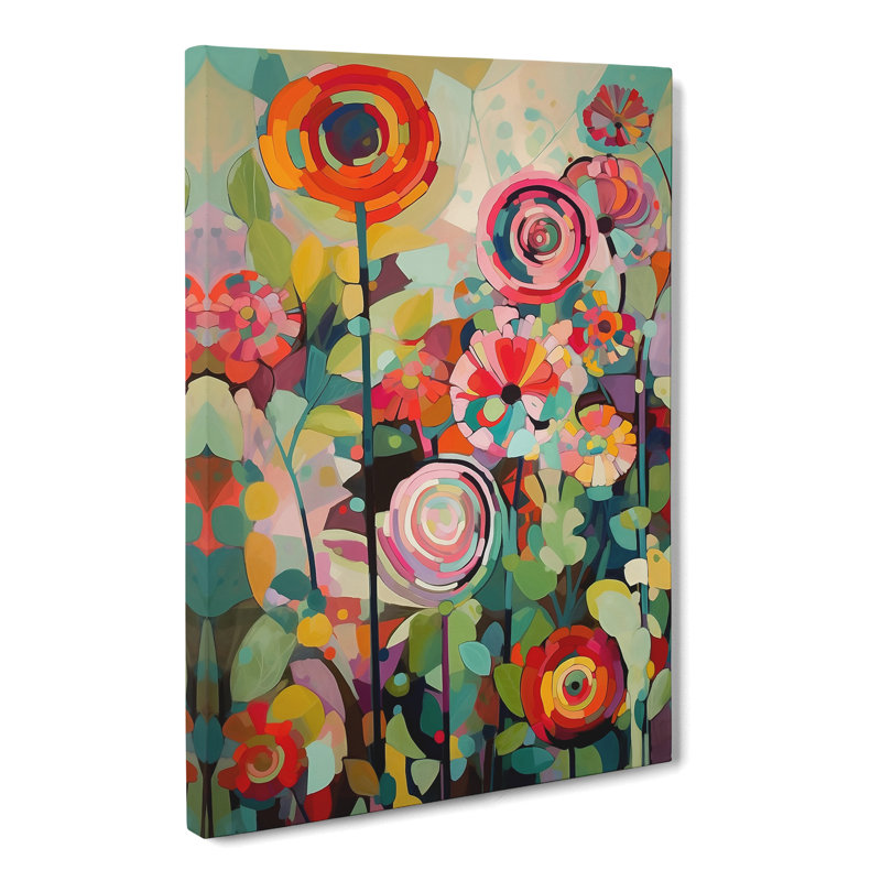 Contemporary Orphism Flowers Vol.4 - Wrapped Canvas Print, 50cm H x 35cm W x 3cm D