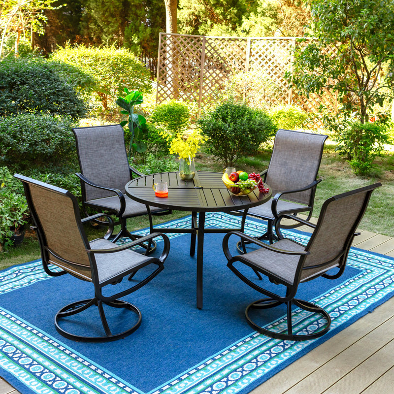 Leonard 4 - Person Patio Dining Set with Round Table