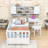 Twin Wood Platform Bed with Bookshelf, Chair, Desk and Drawer-1162048182