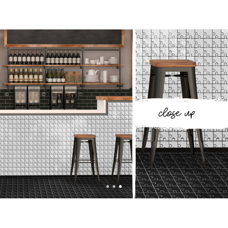 Play Jigsaw 12" x 12" Ceramic Grid Mosaic Tile, Ultra White