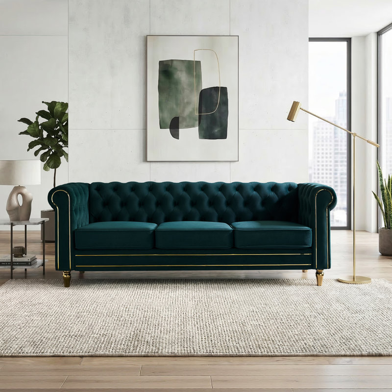 Canapé Chesterfield Crystie, Vert
