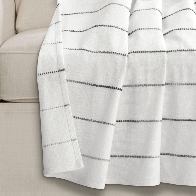 Lush Decor Ombre Stripe Cotton Blend Throw Blanket, Gray