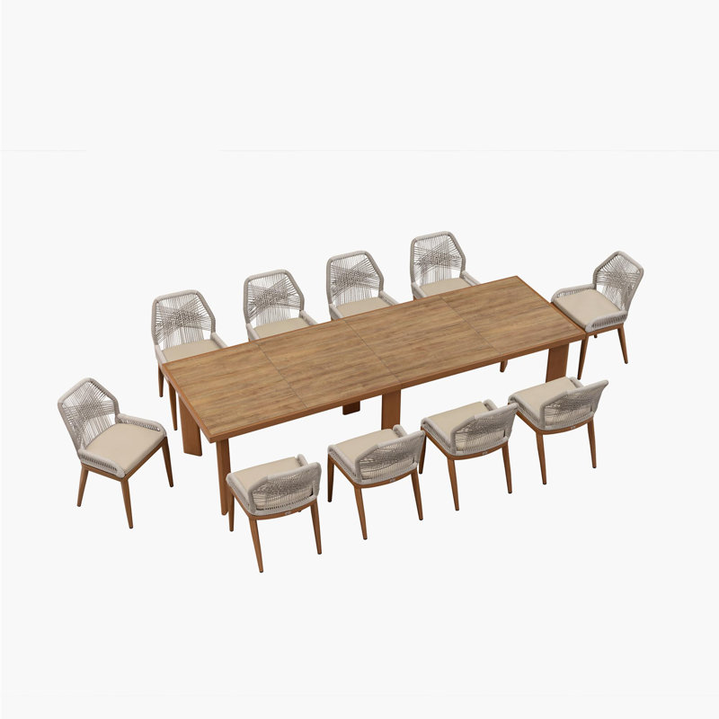 Rectangular 10 - Person  Aluminum Dining Set with Cushions