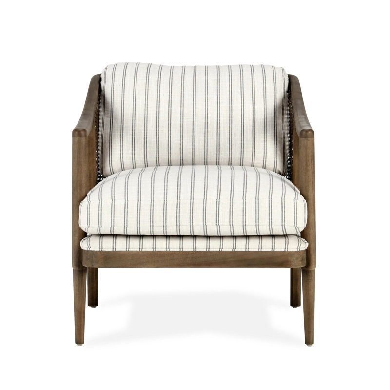 Cody Accent Chair, Gray/Beige Striped Polyester