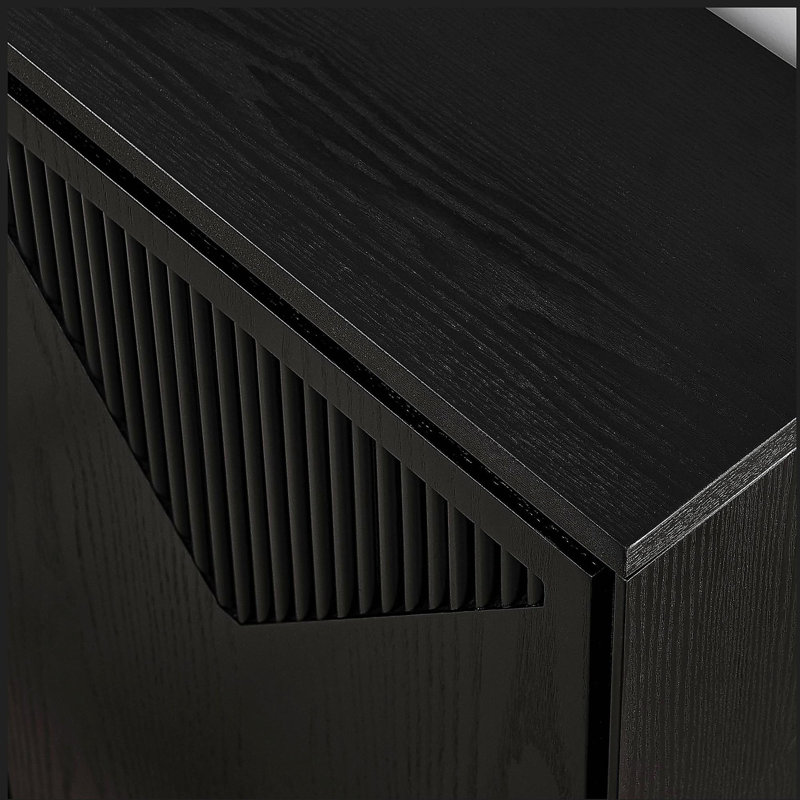 Armoire de rangement Mid-Century moderne, buffet avec rangement, armoire d'appoint étroite, Noir