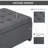 Ottoman with Storage, Slate Gray Tufted Fabric | Eucalyptus Wood Frame | Secure Hinge | Living Room/Entryway/Bedroom | Wood | Black