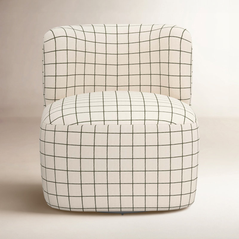 Fauteuil de chambre pivotant rembourré Mariza, Ligne verte Tattersall