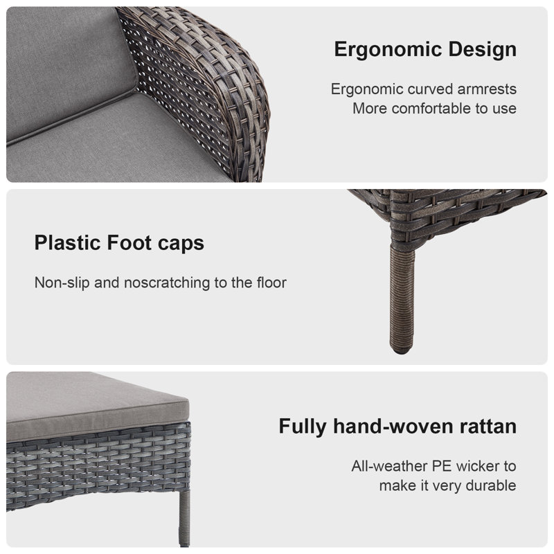 Chaise longue d'extérieur inclinable avec coussins Dahlyla, Gris, Gris