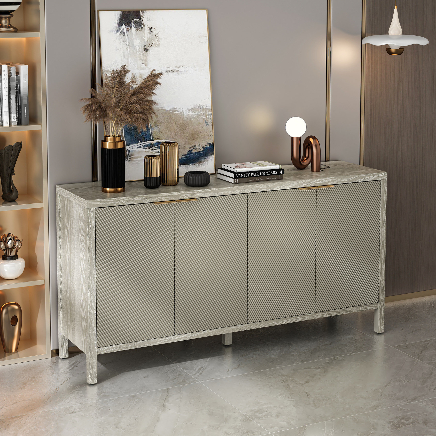 Ebern Designs 59" Kitchen Sideboard Buffet Cabinet - Modern In ...