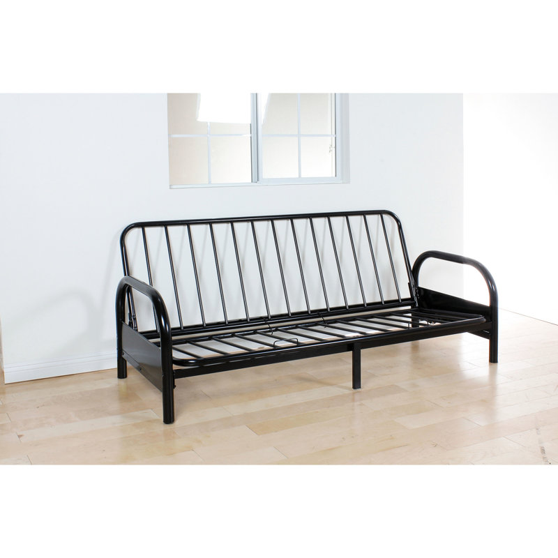 Élégant cadre en métal noir ajustable - Structure solide et 2 places, profondeur de 36 po x largeur de 77 po, hauteur de construction de 32 po, stable, durable, stable, P 36 po x l 77 po, H 32 po