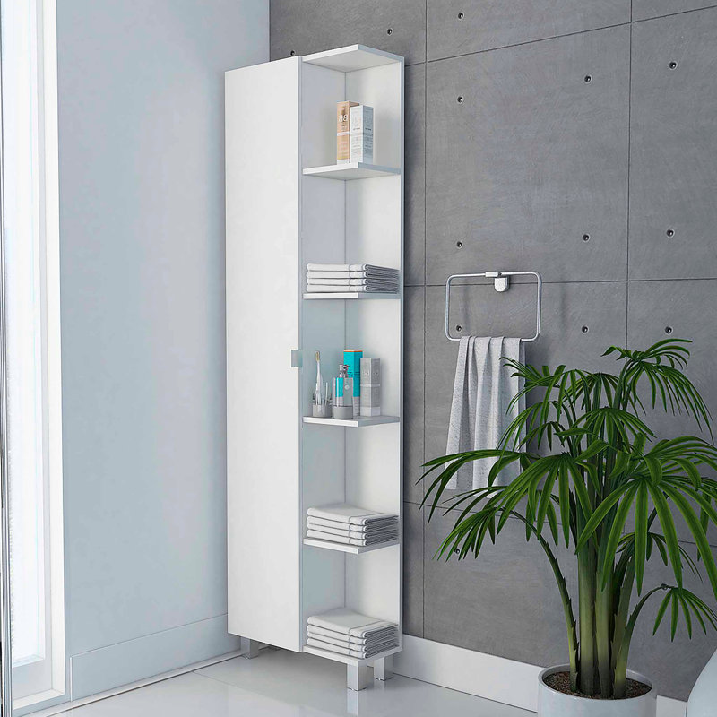 Armoire à linge à 5 tablettes, Blanc