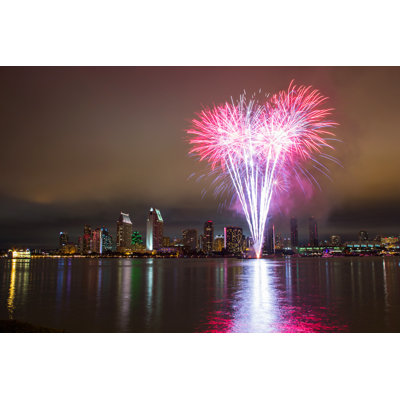 Fireworks Over San Diego by Razyph - Wrapped Canvas Print