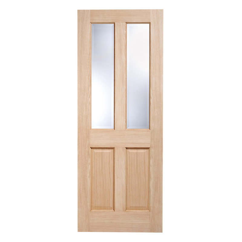 Richmond Glazed Unfinished Oak Internal Door, 198.1 cm H x 68.6 cm W x 3.5 cm D, Unfinished White Oak