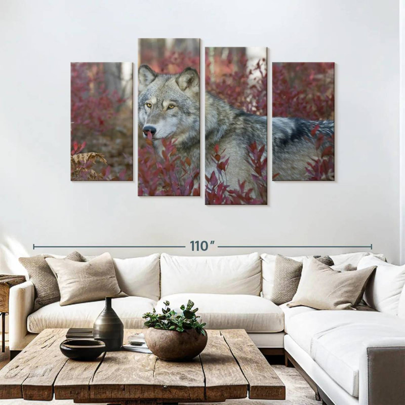 Brampt Gray Timber Wolf, 54" H x 84" W
