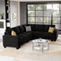Shavera 5-Piece Velvet Upholstered Sectional Couch L Shaped Corner Modular Sofa 5-Seat Livingroom Apartment Couch