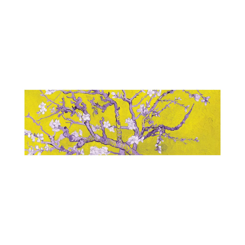 Almond Blossom On Yellow by Vincent Van Gogh - Wrapped Canvas Panoramic Painting, 30.48 cm H x 91.44 cm W x 1.91 cm D