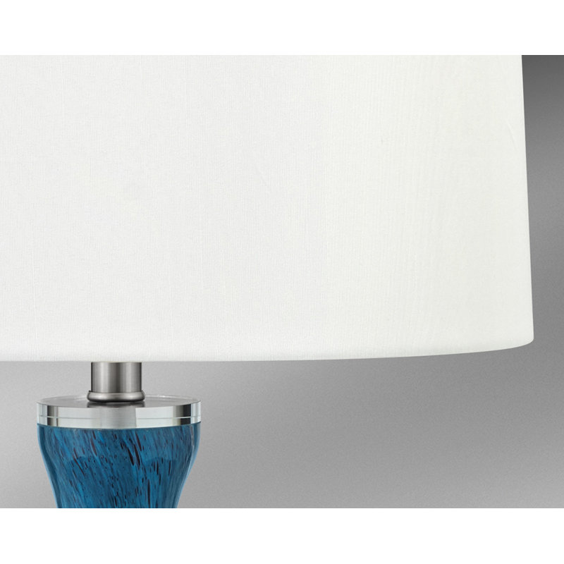 Balsamo 30" Light Blue and Dark Blue Table Lamp with USB Port