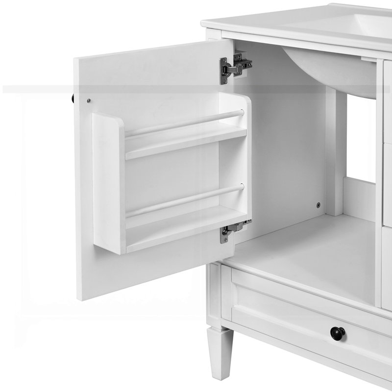 Meuble-lavabo 30 po avec lavabo en céramique, Blanc