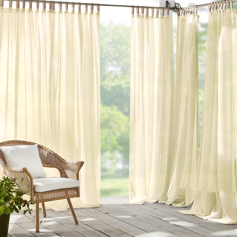 Panneau de rideau simple intérieur / extérieur Janig, l 52 po x L 108 po, Naturel