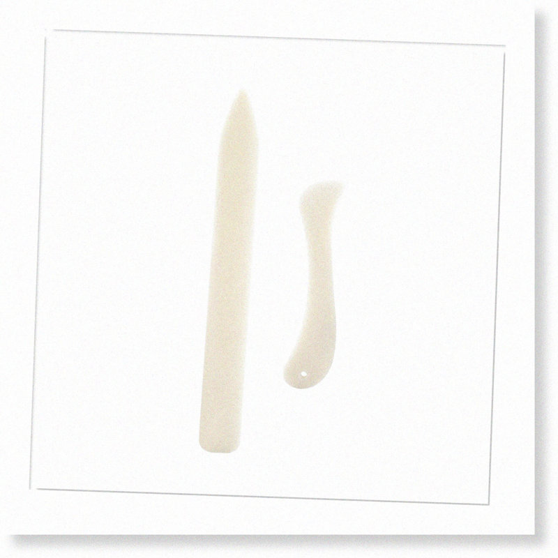 2-Piece White Bone Folder Set for Scoring and Folding