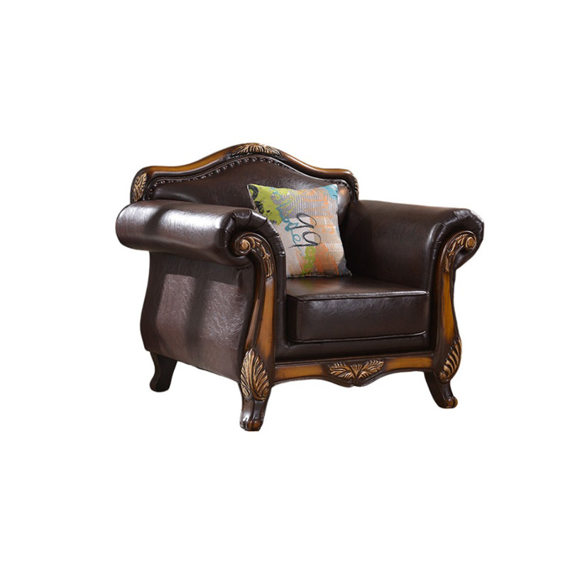 Fauteuil en cuir véritable 47,2 po Aubrina